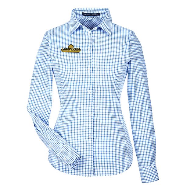 Devon & Jones CrownLux Performance® Ladies' Micro Windowpane Woven Shirt