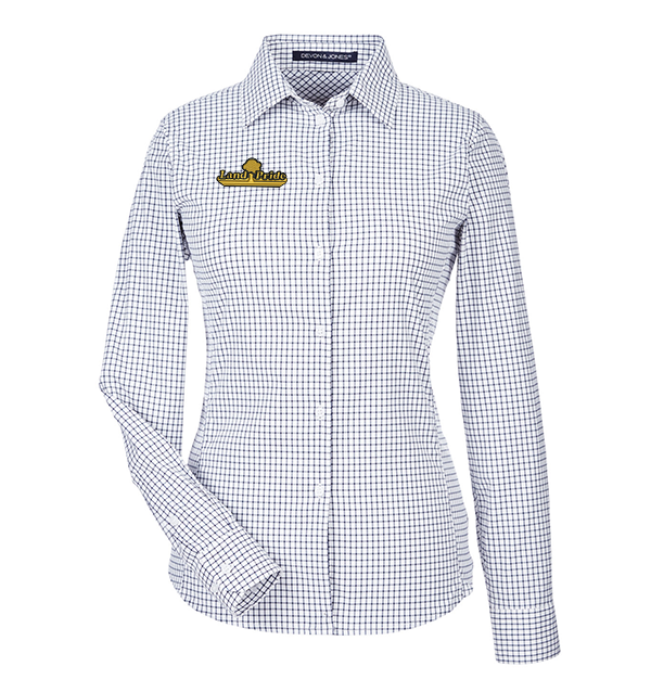 Devon & Jones CrownLux Performance® Ladies' Micro Windowpane Woven Shirt