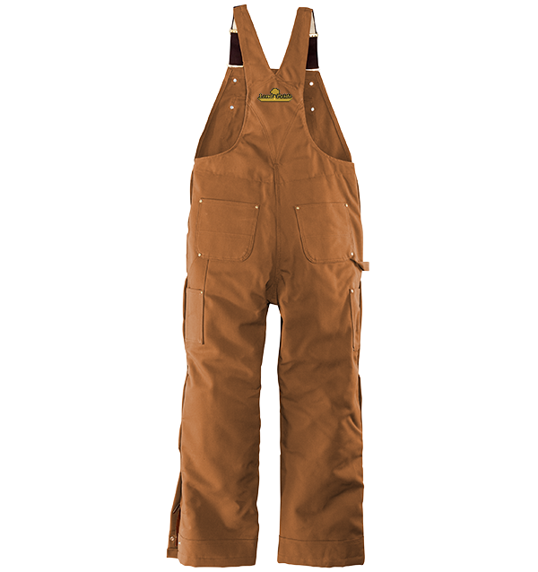 Carhartt Men's Loose Fit Firm Duck Insulated Bib Overall in Carhartt Brown